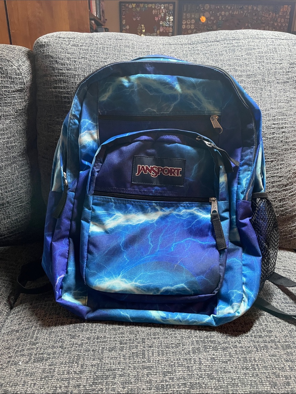 Jansport Blue Lightning Print Backpack